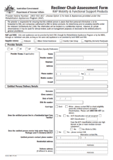 D1316 Recliner Chair Assessment Form